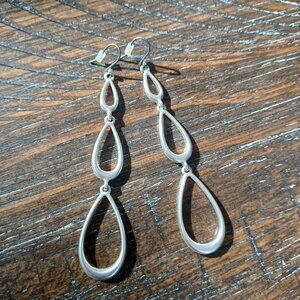 Silver Tear Drop Link Earrings